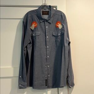 Howler Brothers Wolf "Howl at the moon" pearl snap shirt